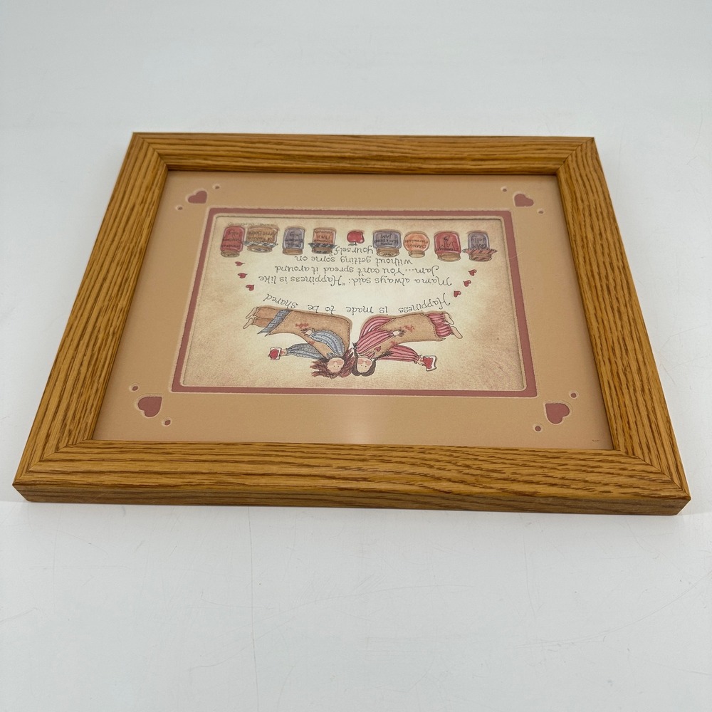 Anna Scott Framed Art Happiness is Like Jam Vintage Oak Wood Frame Wall Decor - Picture 4 of 8